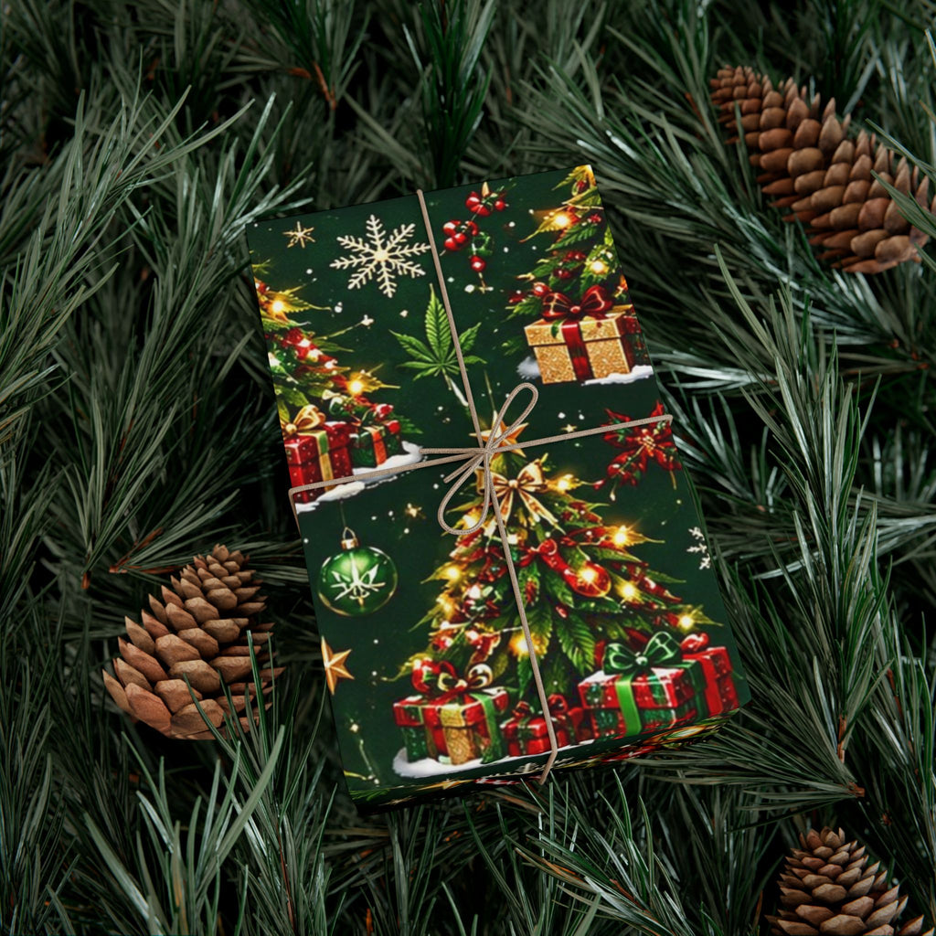 Hugs & Drugs Herb Christmas Tree Gift Wrap 🎄🌿