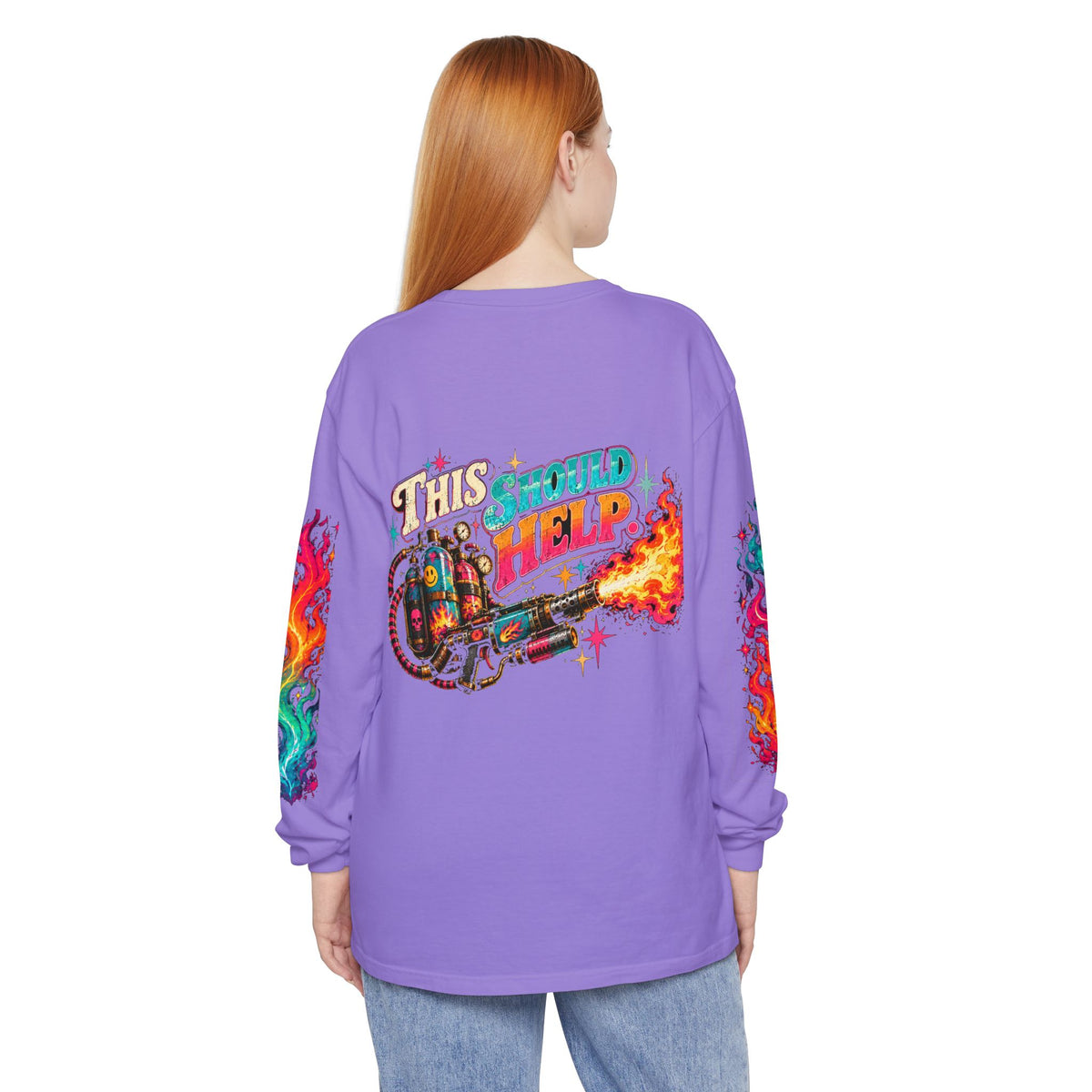 My Emotional Support Long Sleeve Shirt | This Should Help Graphic Tee | Unisex Comfort Colors