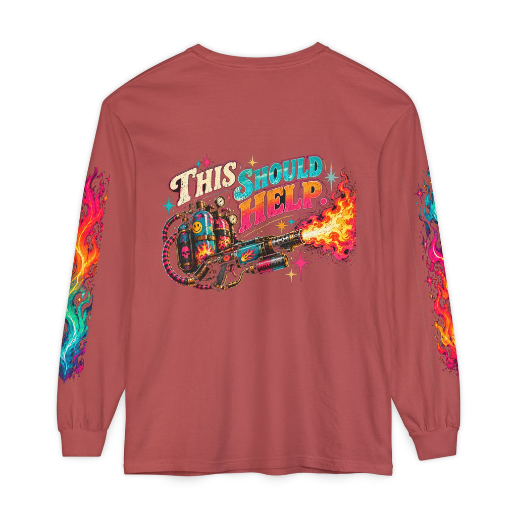 My Emotional Support Long Sleeve Shirt | This Should Help Graphic Tee | Unisex Comfort Colors