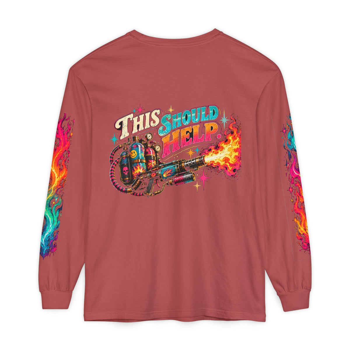 My Emotional Support Long Sleeve Shirt | This Should Help Graphic Tee | Unisex Comfort Colors