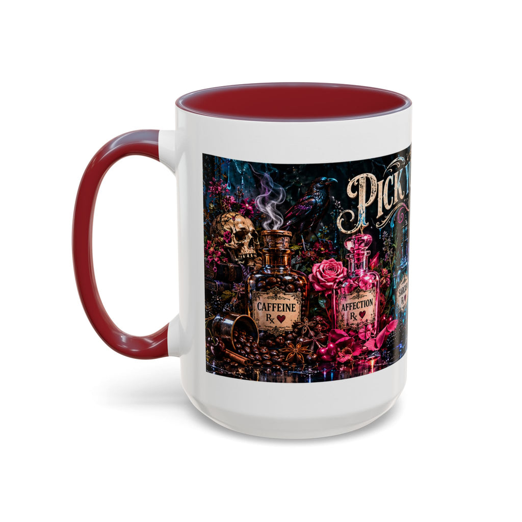 Pick Your Poison Coffee Mug | Gothic Apothecary & Psychedelic Mushroom Art | 11oz & 15oz