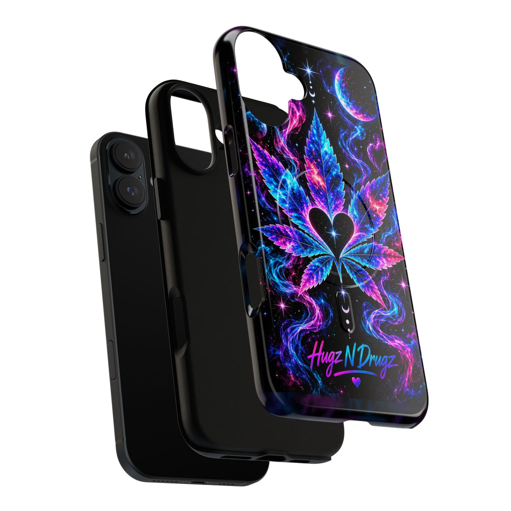 Hugs & Drugs Neon Butterfly Phone Case | Psychedelic Floral MagSafe Compatible Tough iPhone Case