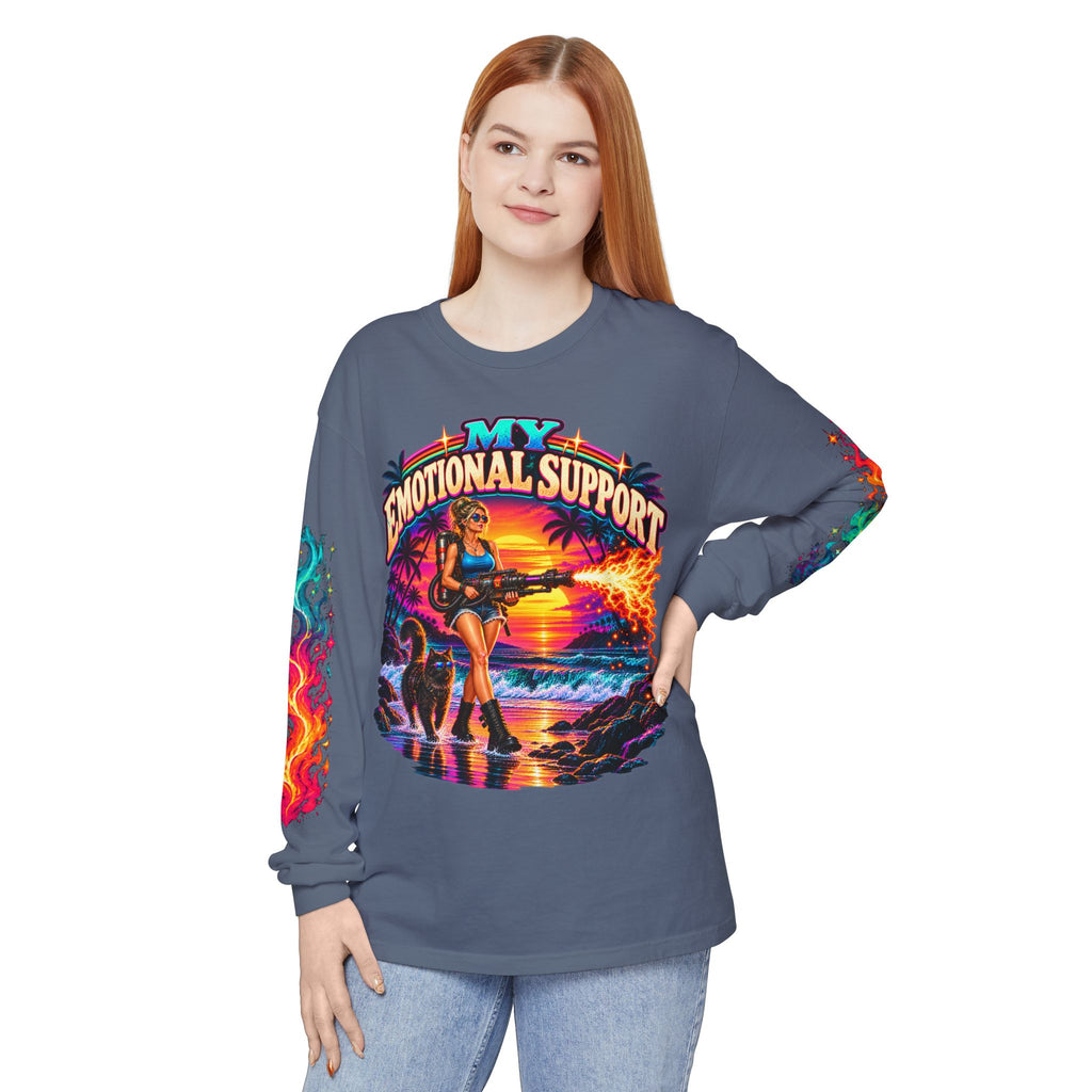 My Emotional Support Long Sleeve Shirt | This Should Help Graphic Tee | Unisex Comfort Colors