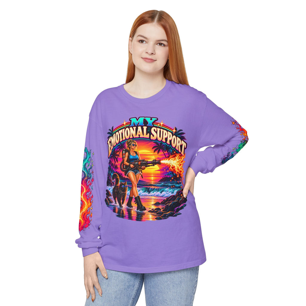 My Emotional Support Long Sleeve Shirt | This Should Help Graphic Tee | Unisex Comfort Colors