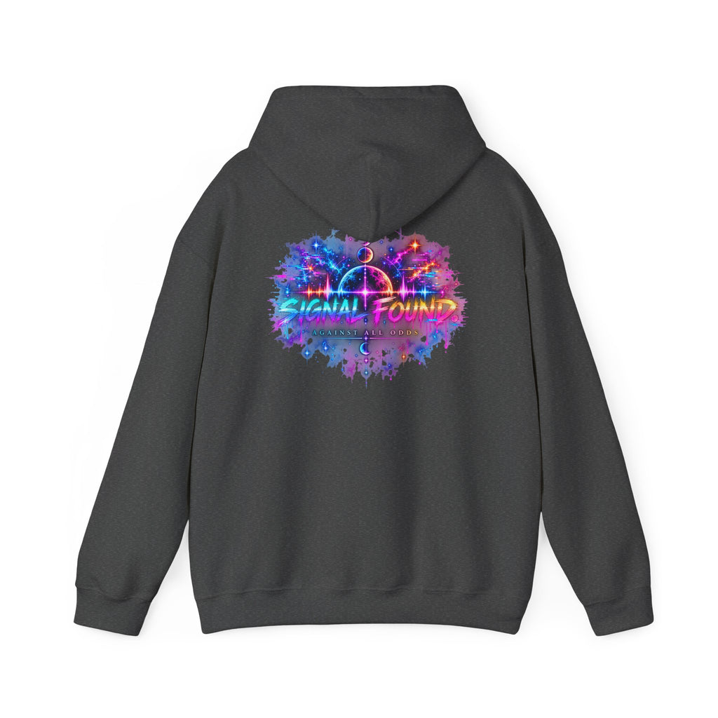 Different Worlds, Same Wavelength Hoodie | Signal Found Neon Graphic Sweatshirt | Hugs & Drugs