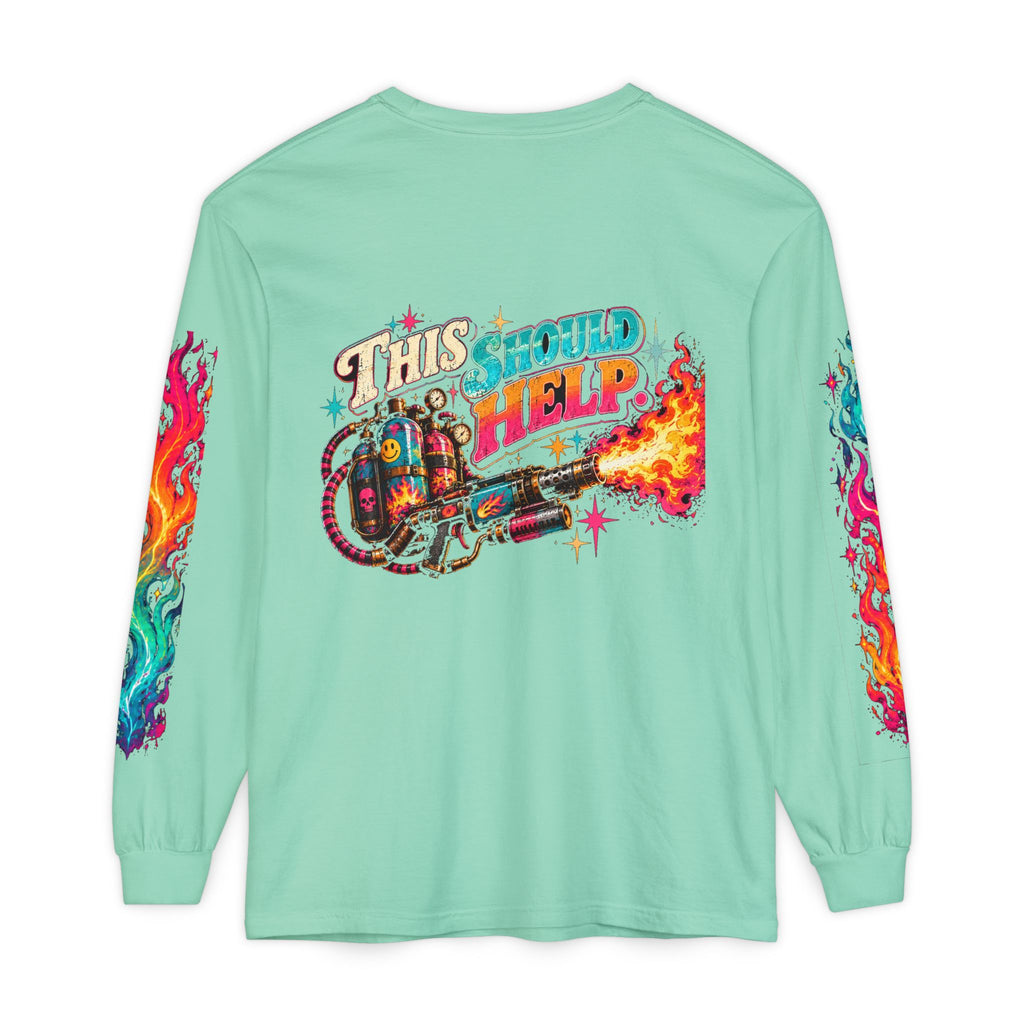 My Emotional Support Long Sleeve Shirt | This Should Help Graphic Tee | Unisex Comfort Colors