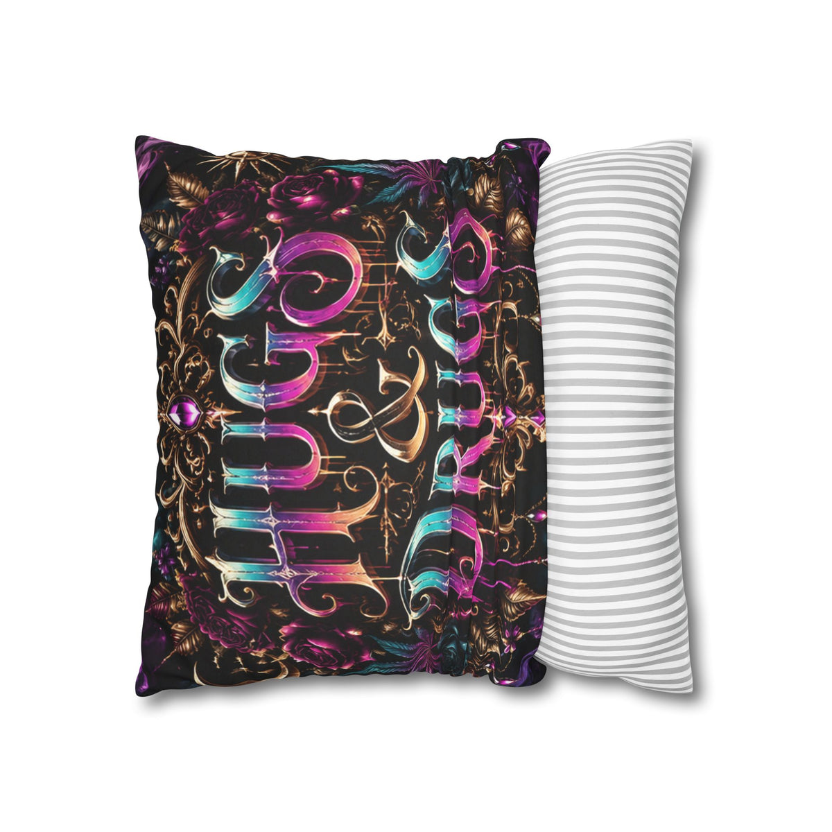 Soft But Sinister Gothic Throw Pillow Cover | Dark Fantasy Decor | Hugs & Drugs