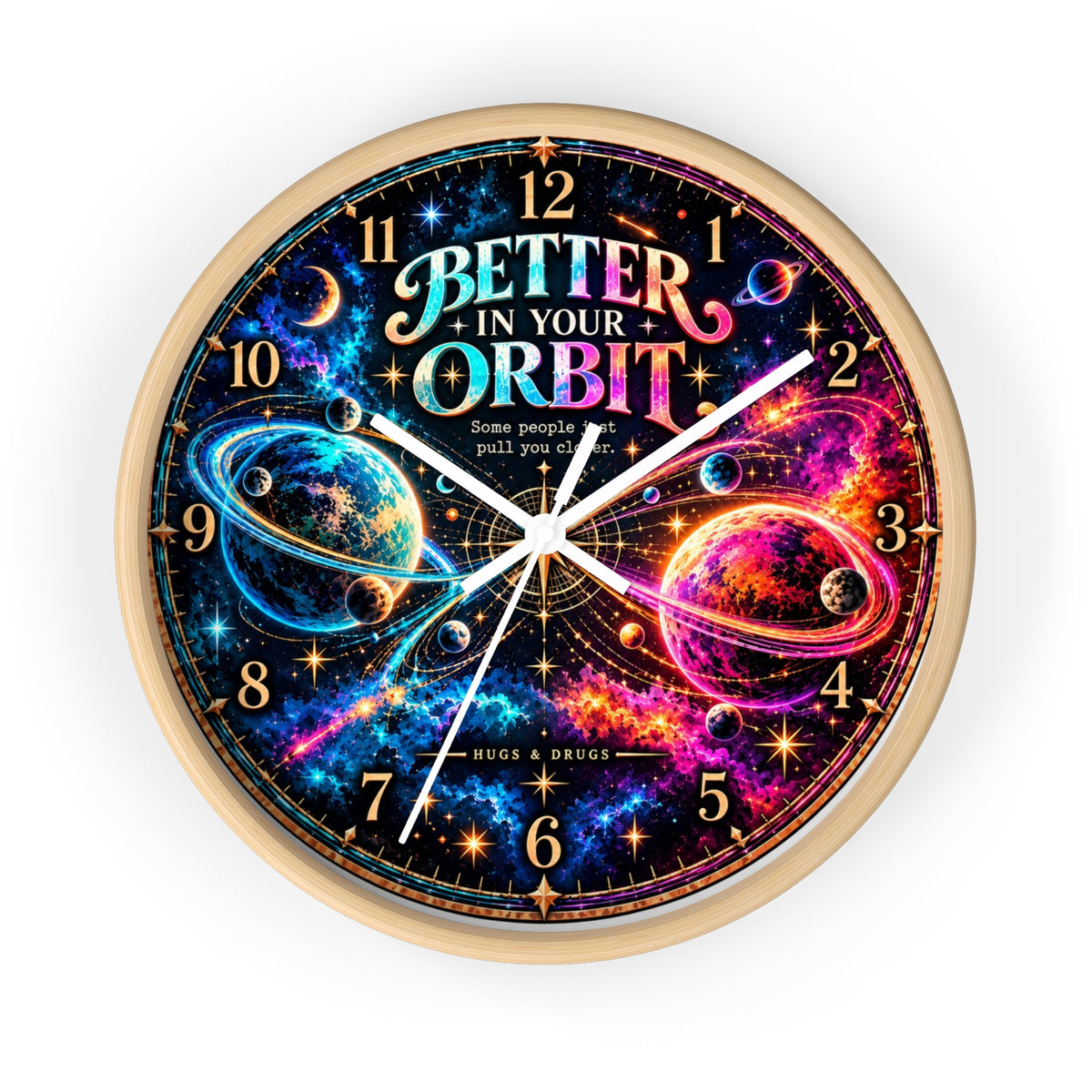 Better in Your Orbit Wall Clock |