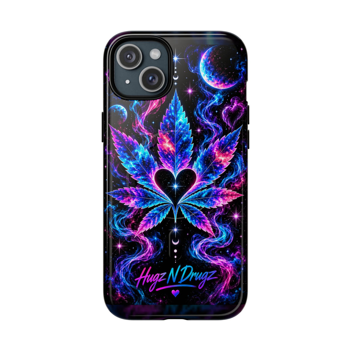 Hugs & Drugs Neon Butterfly Phone Case | Psychedelic Floral MagSafe Compatible Tough iPhone Case