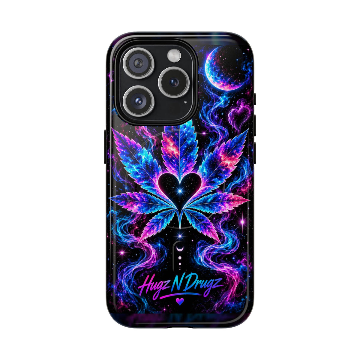 Hugs & Drugs Neon Butterfly Phone Case | Psychedelic Floral MagSafe Compatible Tough iPhone Case