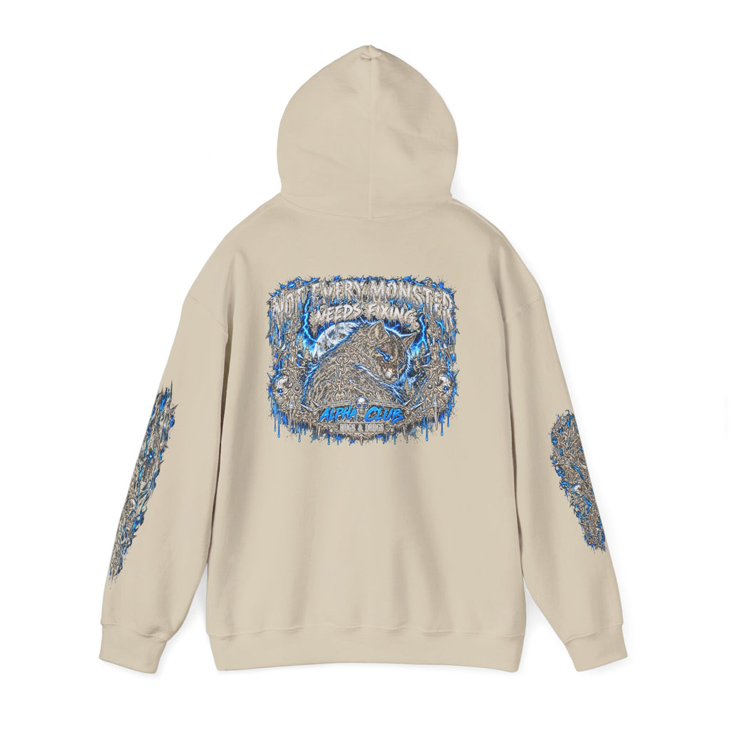 Wolf Alpha Club Hoodie – Hugs & Drugs Unisex Wolf Graphic Sweatshirt | Edgy Streetwear