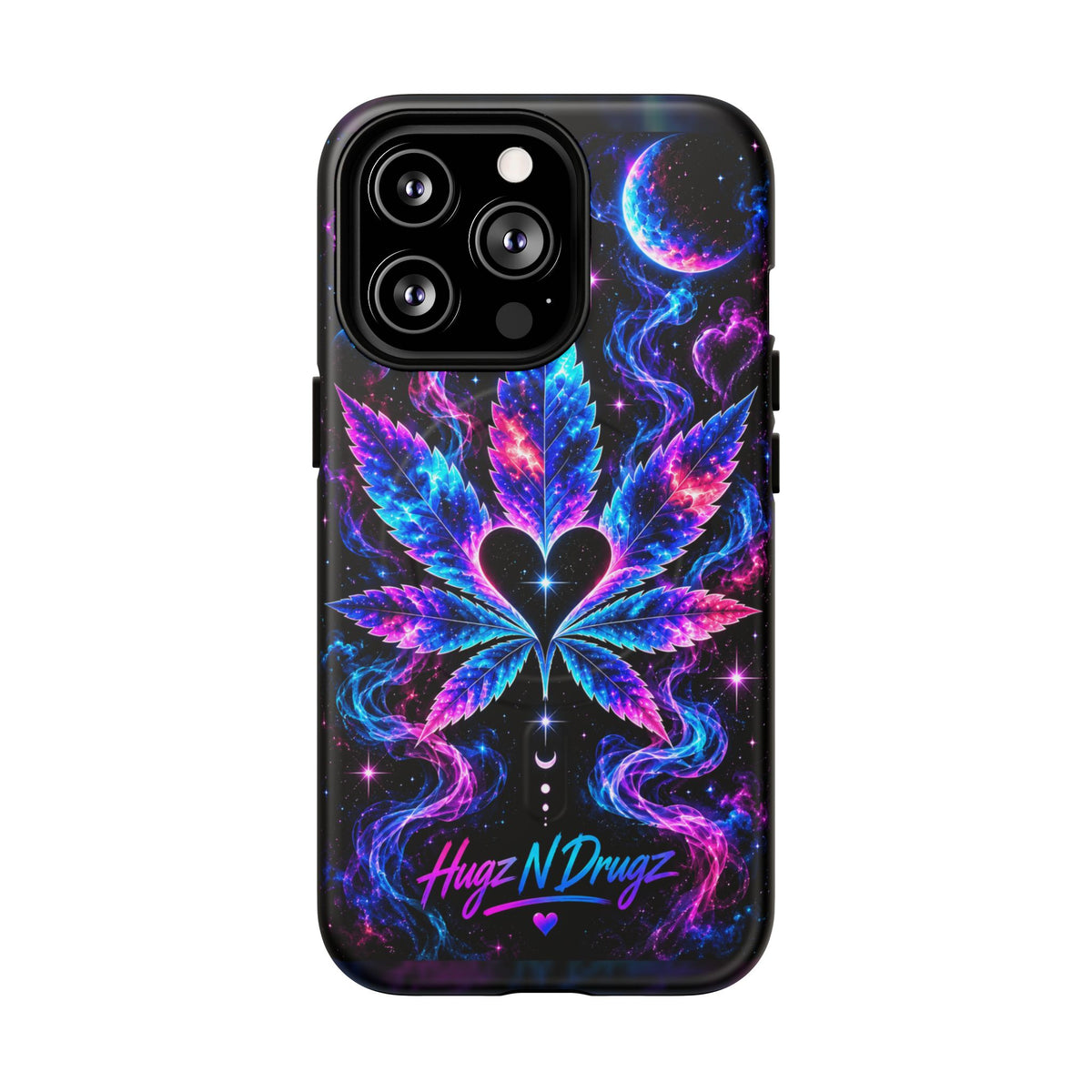 Hugs & Drugs Neon Butterfly Phone Case | Psychedelic Floral MagSafe Compatible Tough iPhone Case