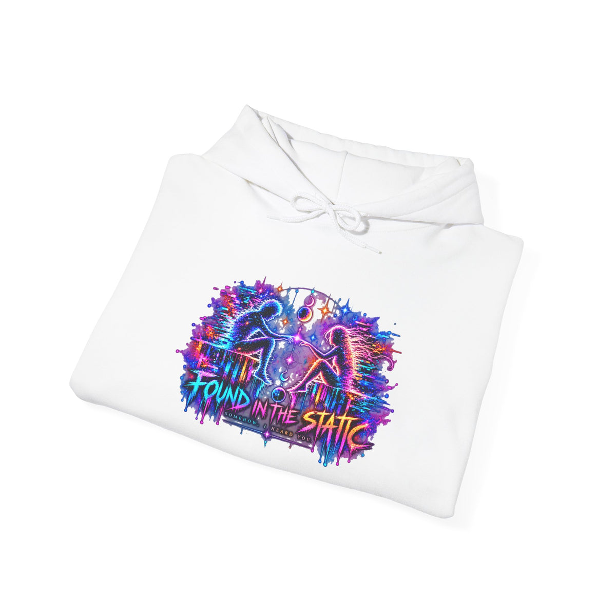 Different Worlds, Same Wavelength Hoodie | Signal Found Neon Graphic Sweatshirt | Hugs & Drugs
