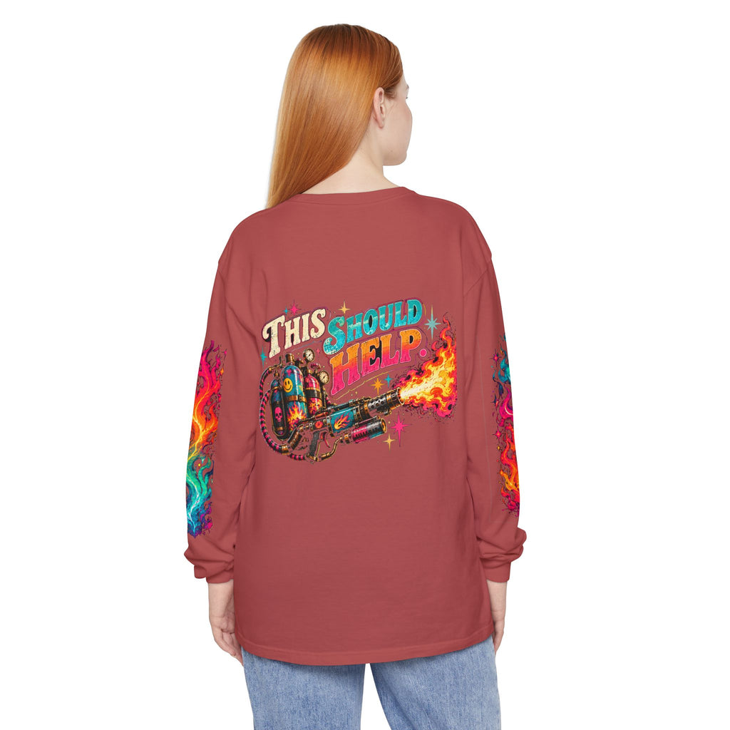 My Emotional Support Long Sleeve Shirt | This Should Help Graphic Tee | Unisex Comfort Colors