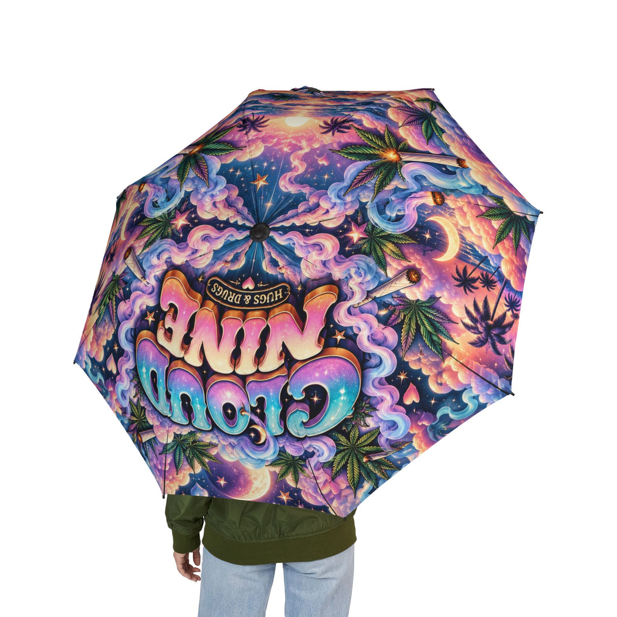 Sundazed Sunday Cloud 9 Umbrella | Colorful Psychedelic Tropical Foldable Rain Umbrella