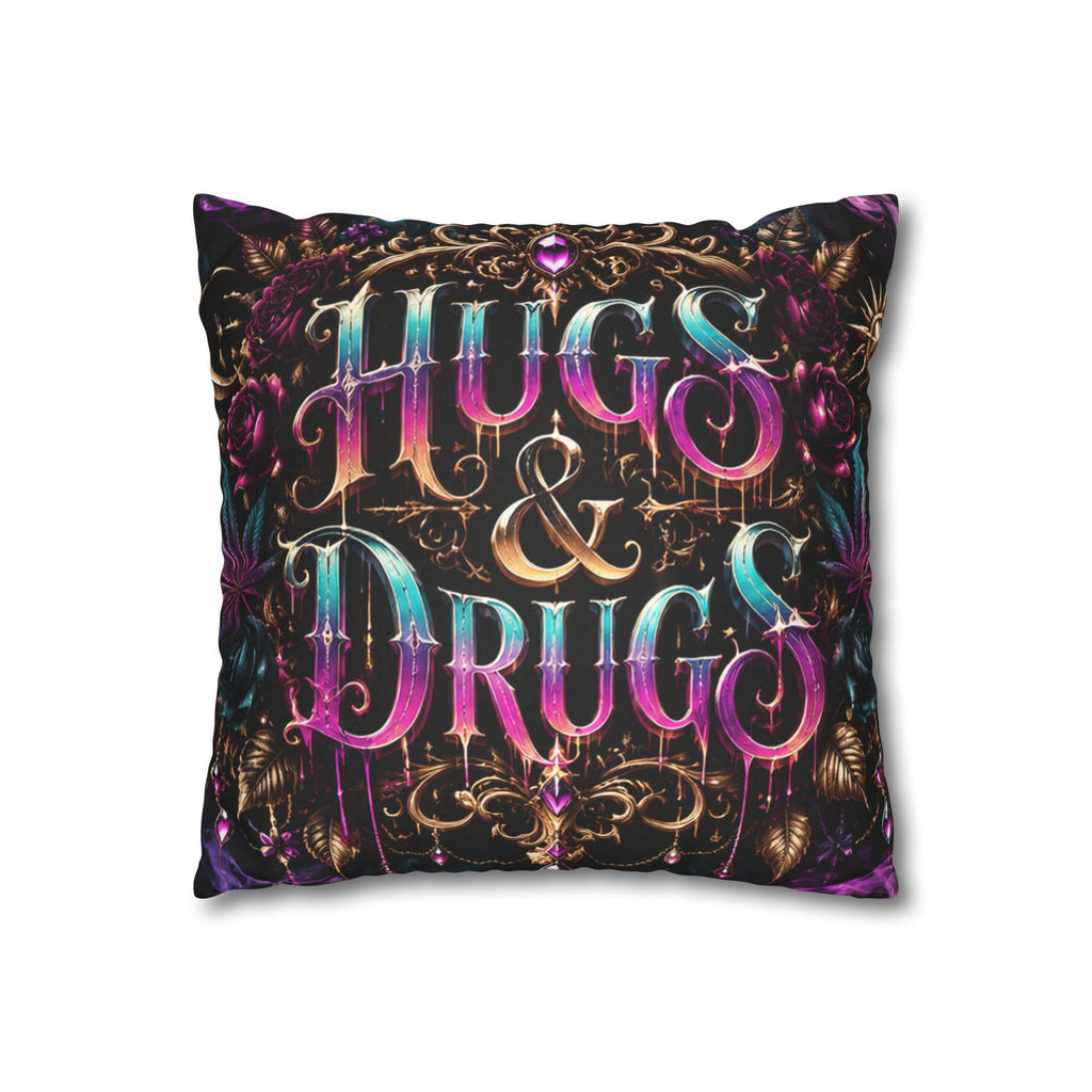 Soft But Sinister Gothic Throw Pillow Cover | Dark Fantasy Decor | Hugs & Drugs