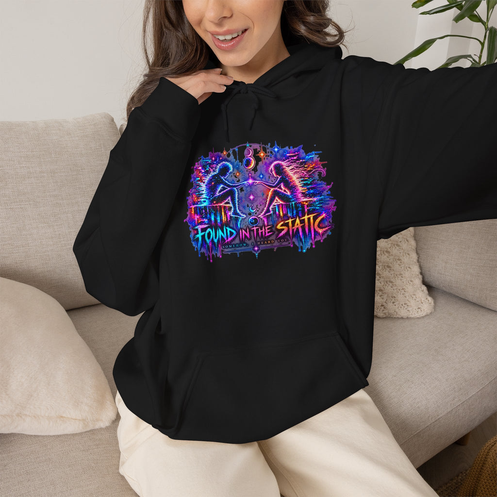 Different Worlds, Same Wavelength Hoodie | Signal Found Neon Graphic Sweatshirt | Hugs & Drugs