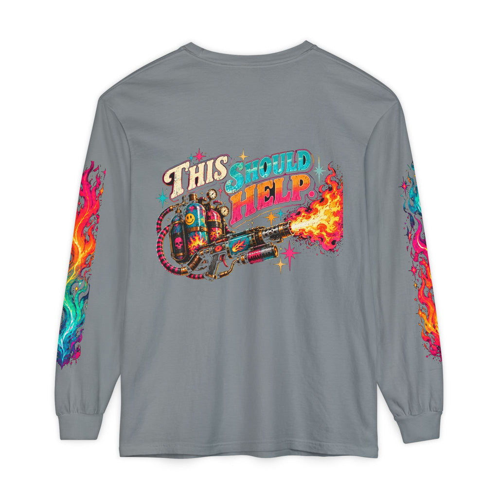 My Emotional Support Long Sleeve Shirt | This Should Help Graphic Tee | Unisex Comfort Colors