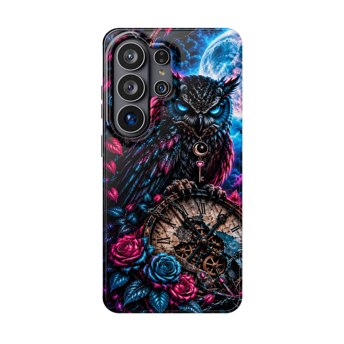 Mystical Owl Phone Case – Dark Fantasy Owl & Roses Magnetic Case for iPhone & Samsung Galaxy