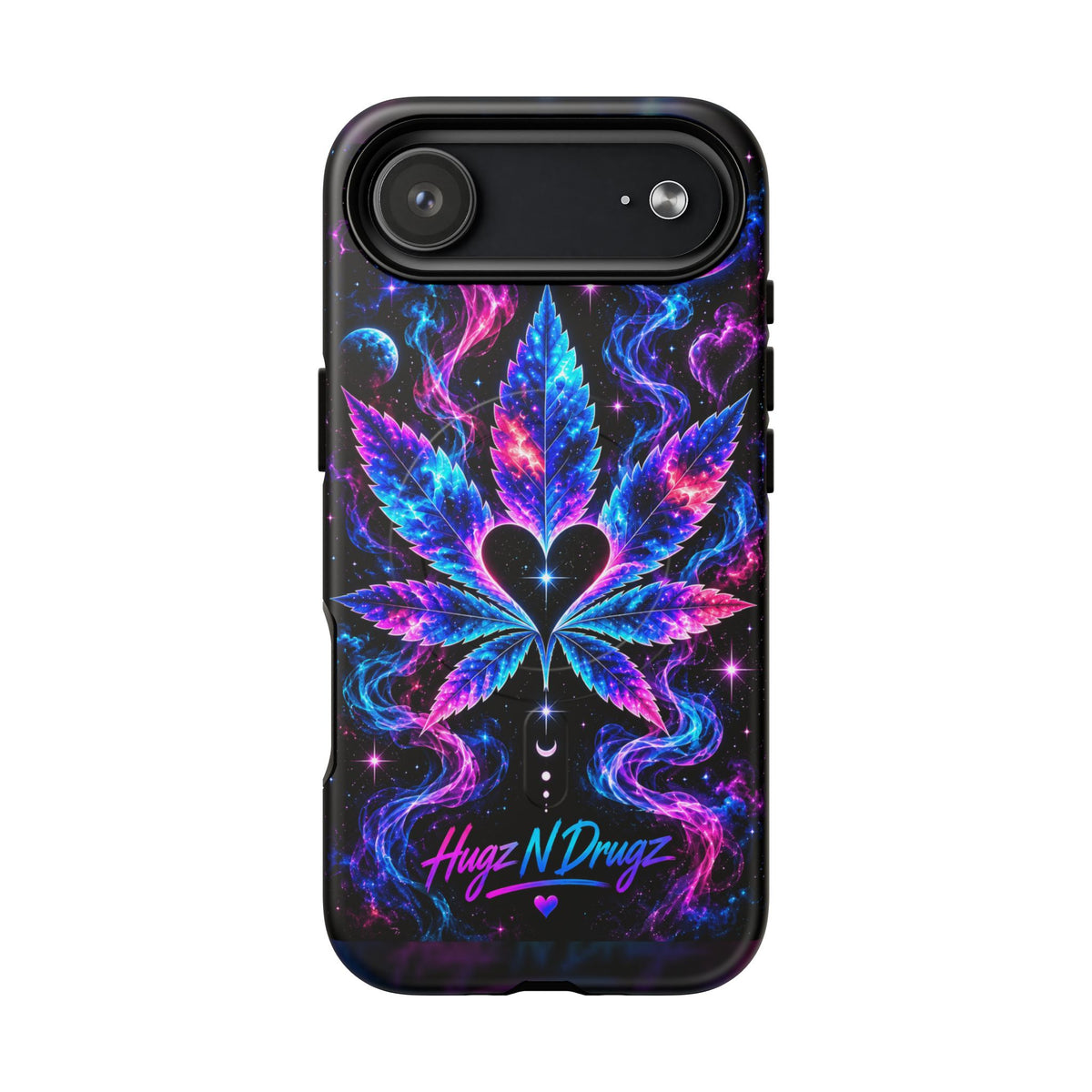 Hugs & Drugs Neon Butterfly Phone Case | Psychedelic Floral MagSafe Compatible Tough iPhone Case