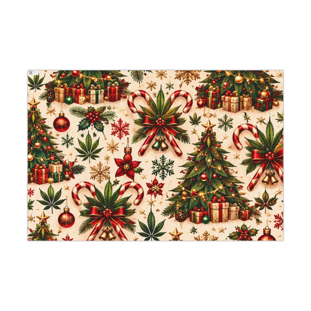 Candy Cane Cannabis Christmas Gift Wrap 🎄🌿