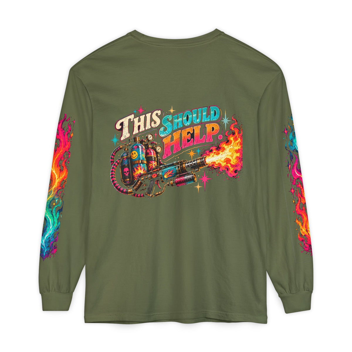 My Emotional Support Long Sleeve Shirt | This Should Help Graphic Tee | Unisex Comfort Colors