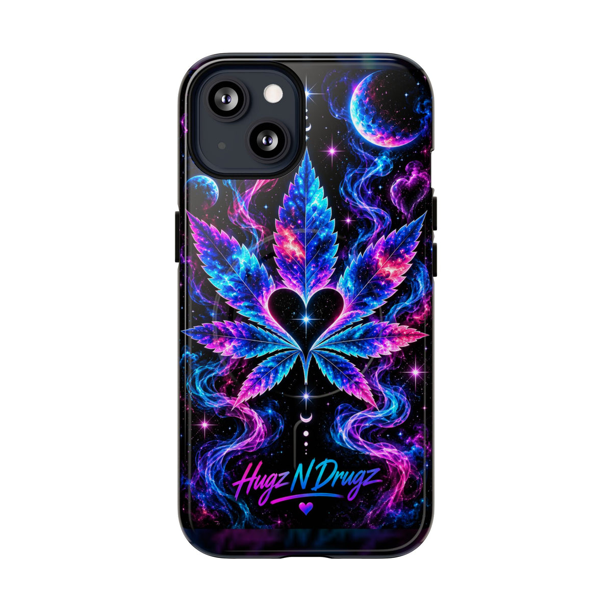 Hugs & Drugs Neon Butterfly Phone Case | Psychedelic Floral MagSafe Compatible Tough iPhone Case