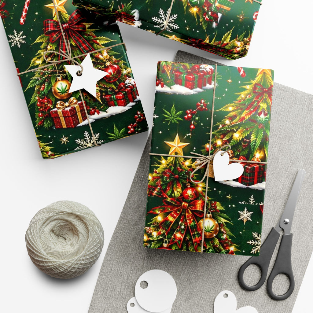 Hugs & Drugs Herb Christmas Tree Gift Wrap 🎄🌿