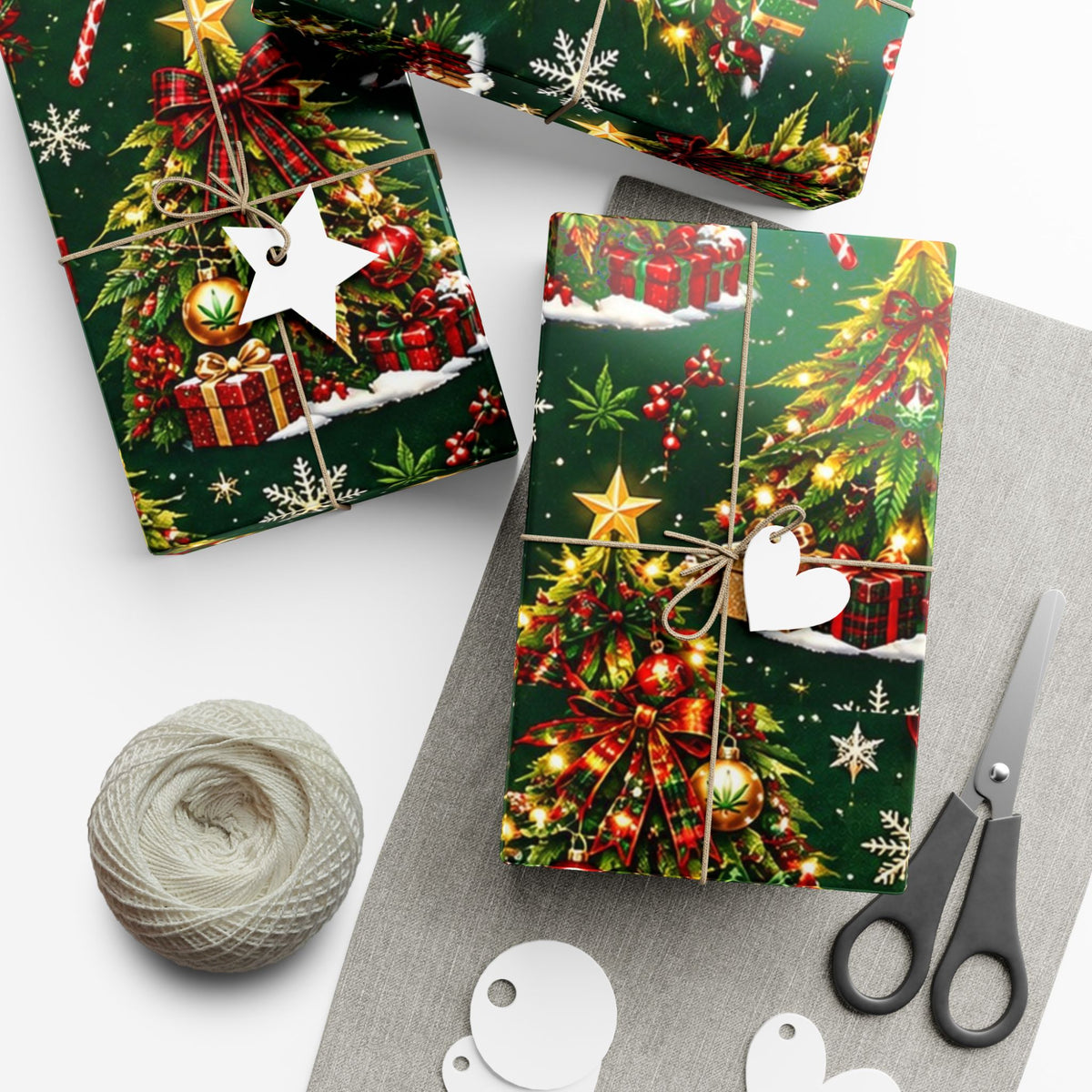 Hugs & Drugs Herb Christmas Tree Gift Wrap 🎄🌿