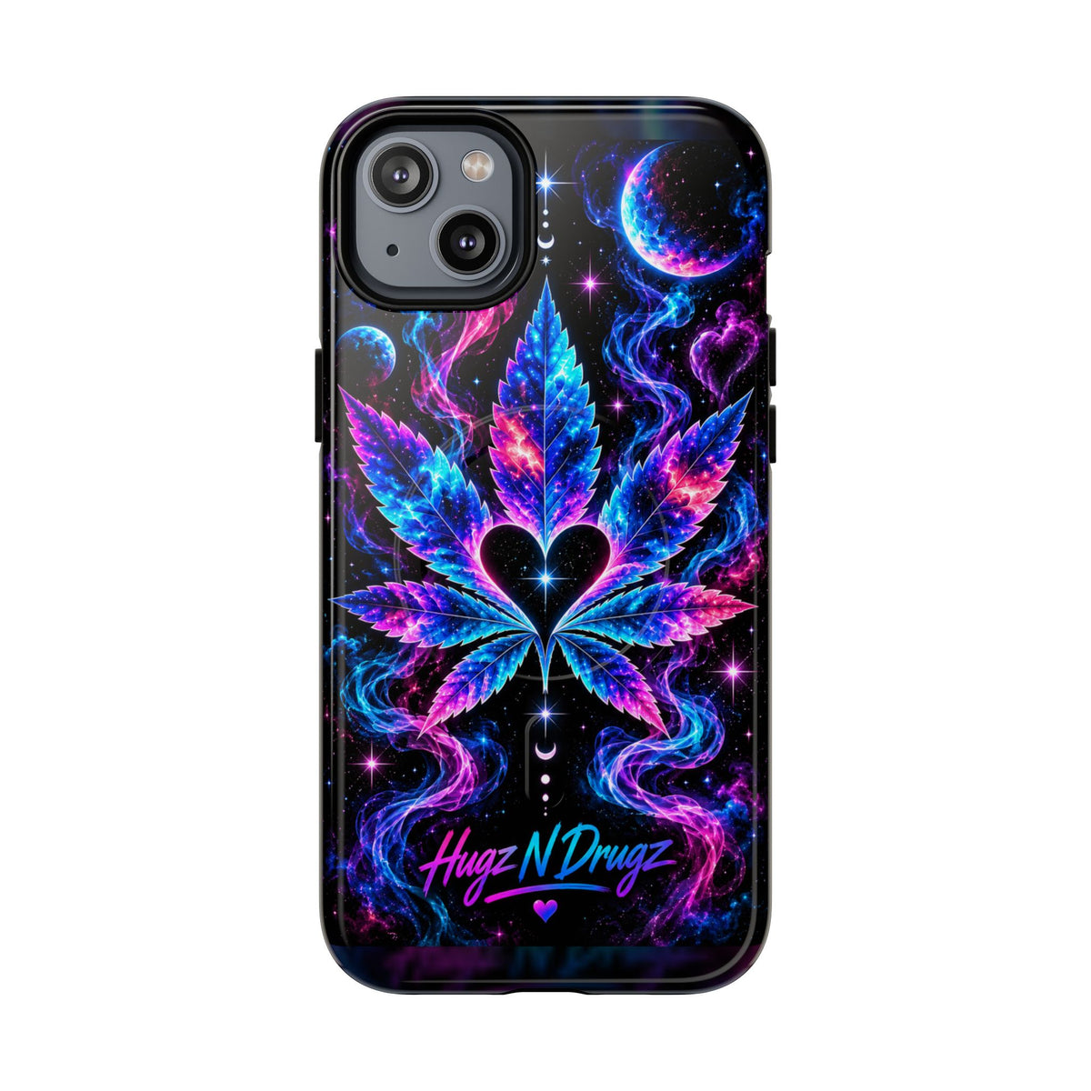 Hugs & Drugs Neon Butterfly Phone Case | Psychedelic Floral MagSafe Compatible Tough iPhone Case