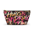 Hugs & Drugs Graffiti Makeup Bag | Edgy & Elegant Cosmetic Pouch & Travel Organizer
