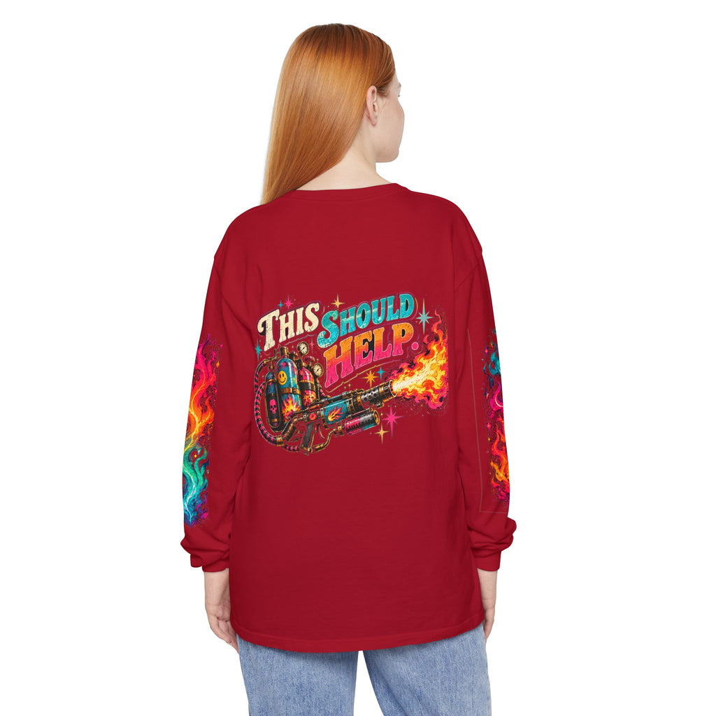 My Emotional Support Long Sleeve Shirt | This Should Help Graphic Tee | Unisex Comfort Colors