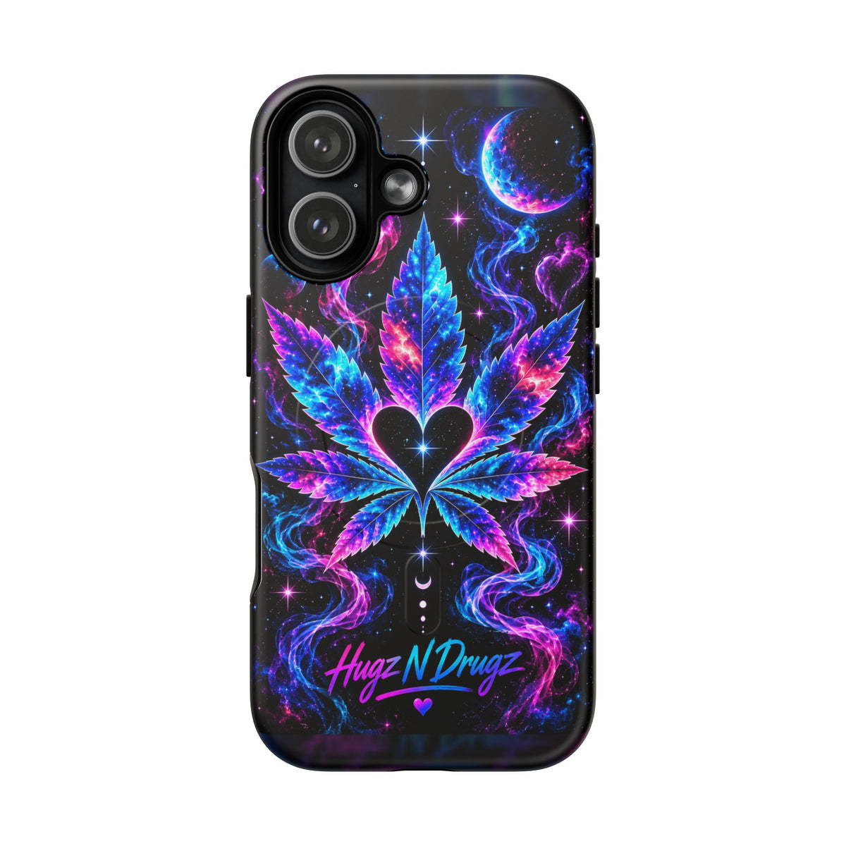 Hugs & Drugs Neon Butterfly Phone Case | Psychedelic Floral MagSafe Compatible Tough iPhone Case