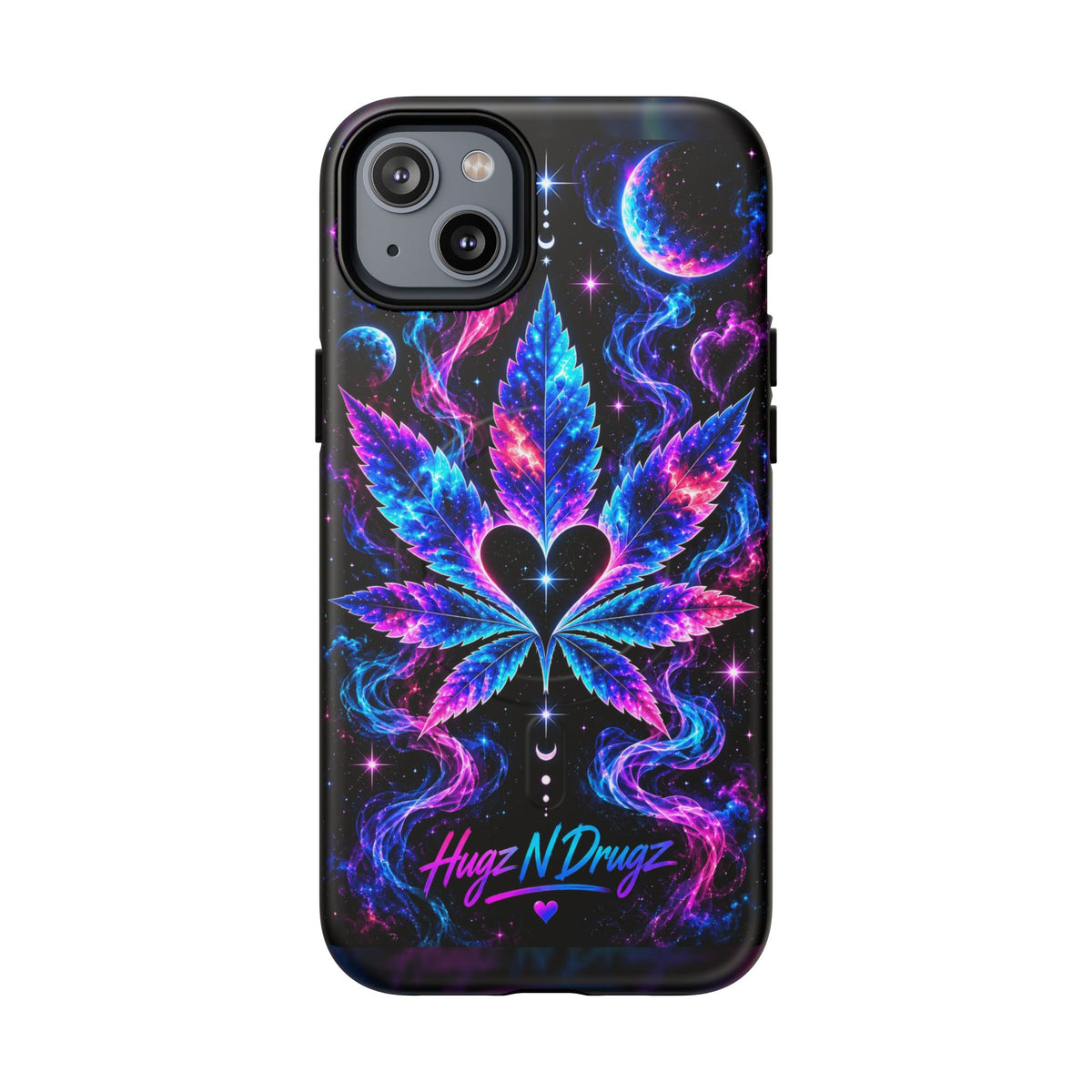 Hugs & Drugs Neon Butterfly Phone Case | Psychedelic Floral MagSafe Compatible Tough iPhone Case