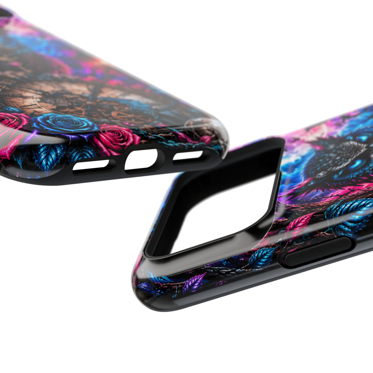 Mystical Owl Phone Case – Dark Fantasy Owl & Roses Magnetic Case for iPhone & Samsung Galaxy