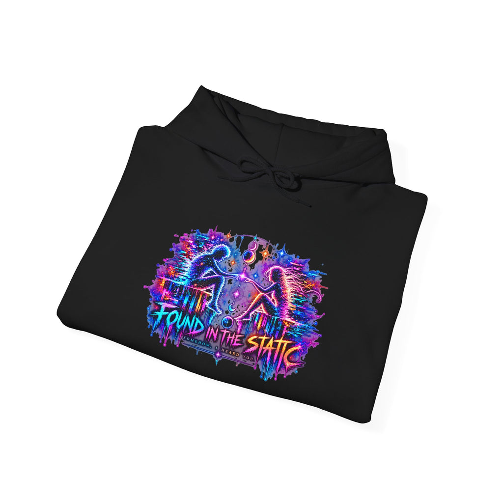 Different Worlds, Same Wavelength Hoodie | Signal Found Neon Graphic Sweatshirt | Hugs & Drugs