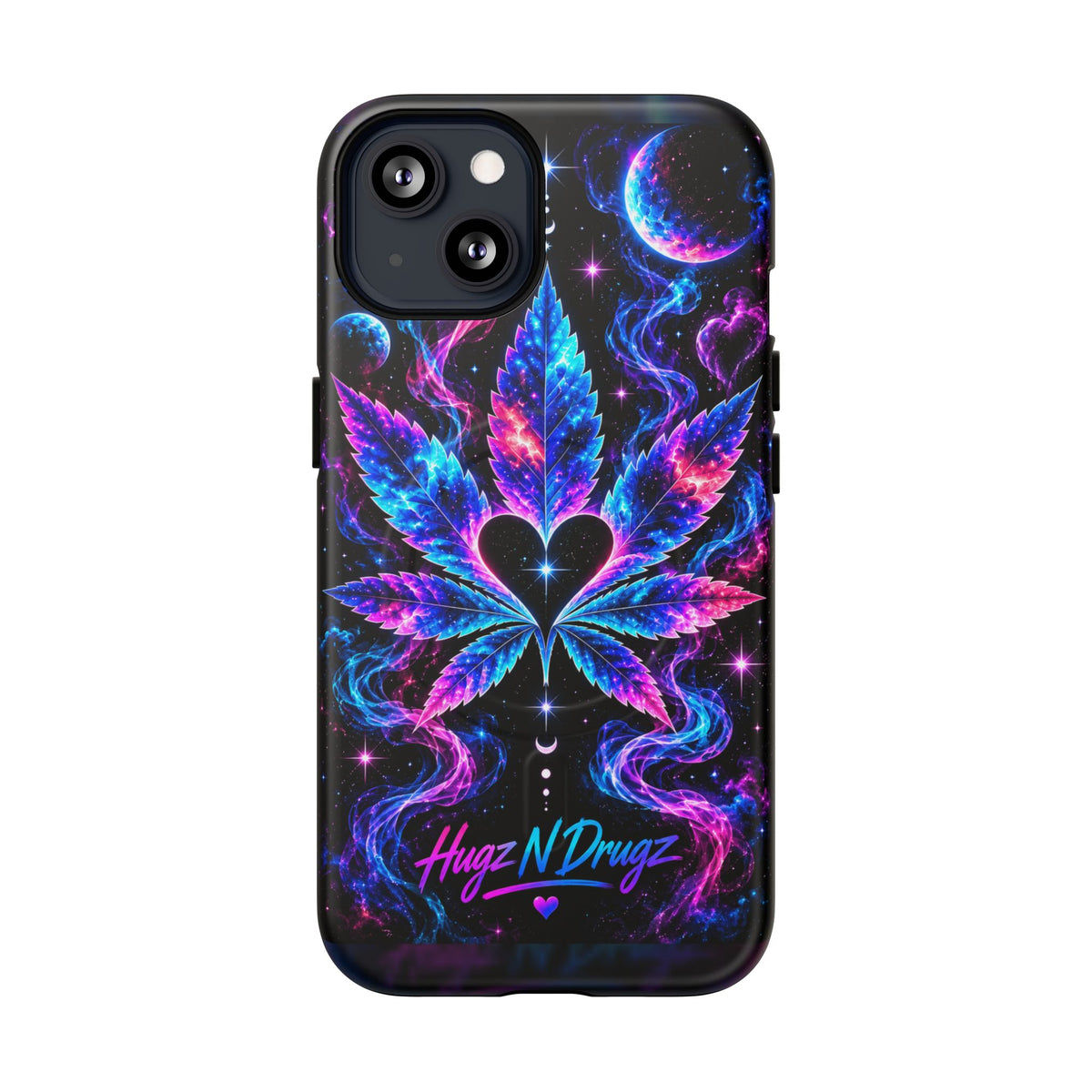 Hugs & Drugs Neon Butterfly Phone Case | Psychedelic Floral MagSafe Compatible Tough iPhone Case