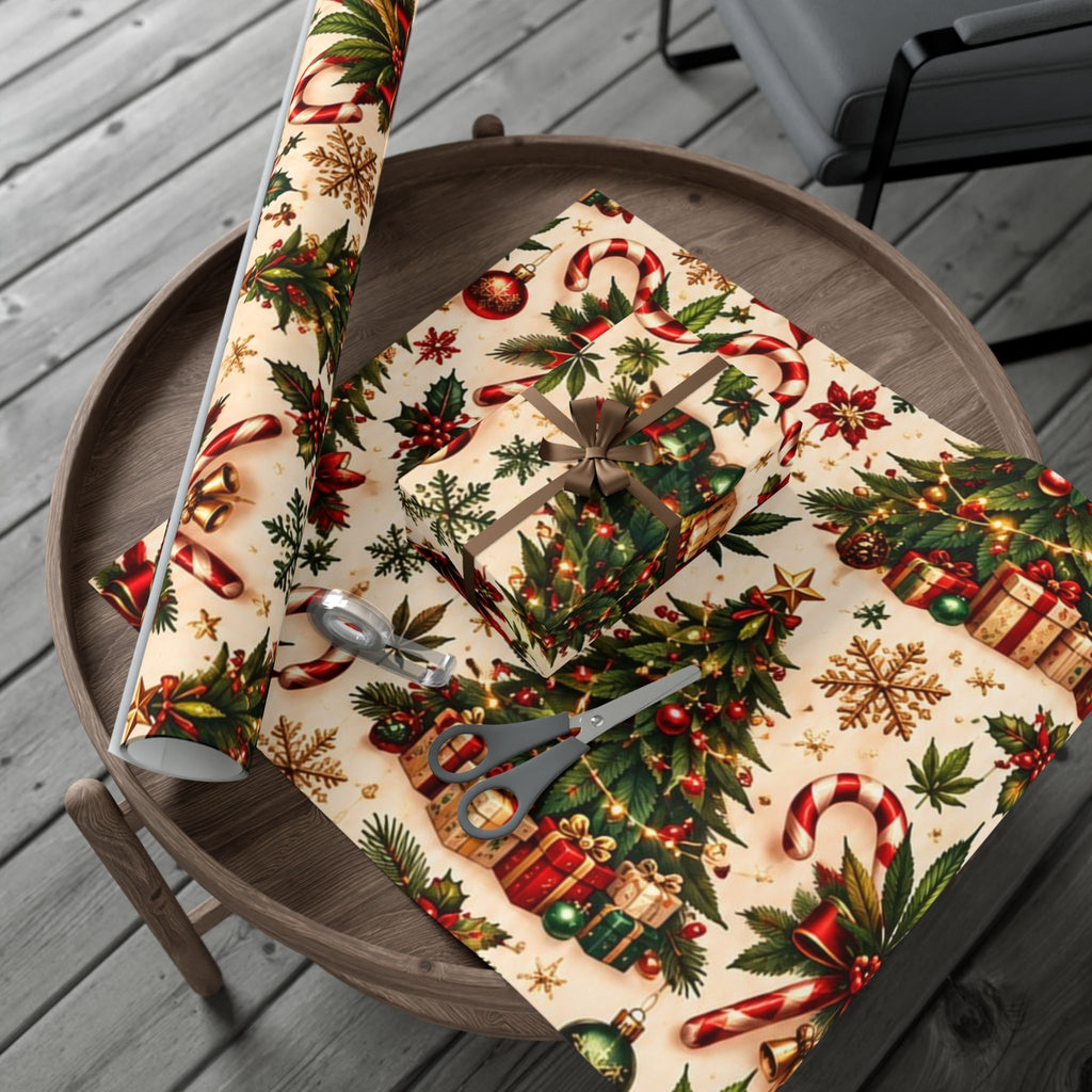 Candy Cane Cannabis Christmas Gift Wrap 🎄🌿