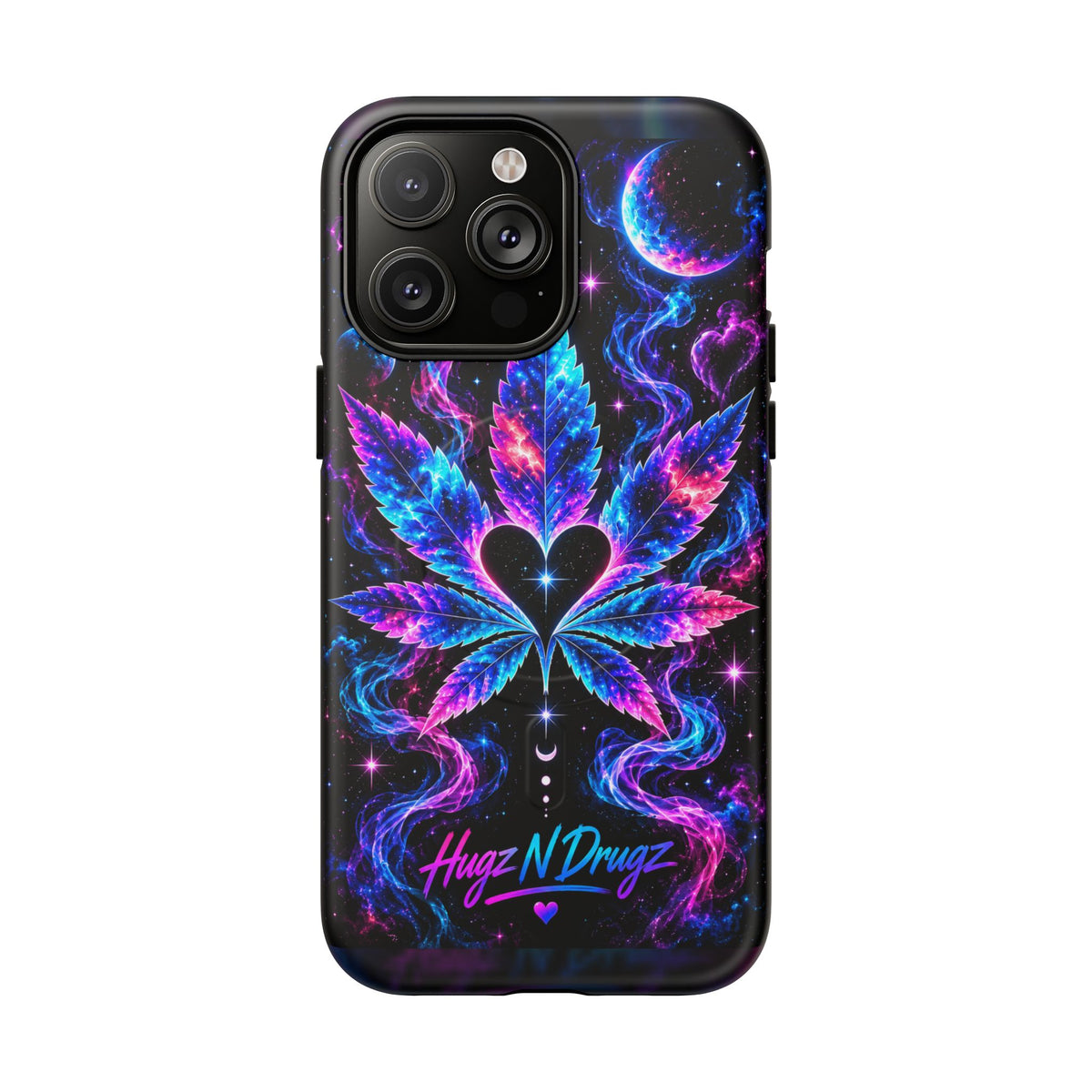 Hugs & Drugs Neon Butterfly Phone Case | Psychedelic Floral MagSafe Compatible Tough iPhone Case
