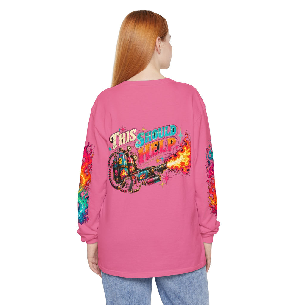 My Emotional Support Long Sleeve Shirt | This Should Help Graphic Tee | Unisex Comfort Colors