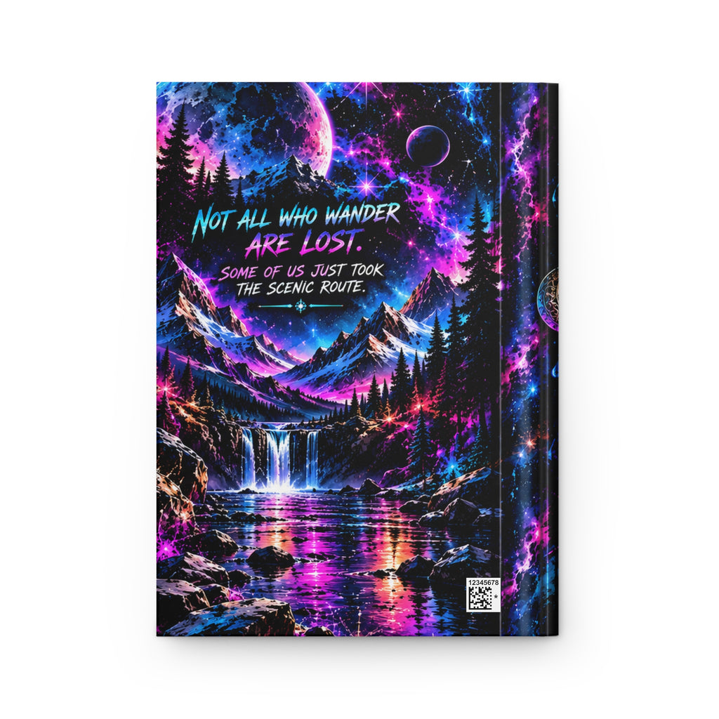 Born to Wander Hardcover Journal — Neon Compass Travel Notebook (Lined)