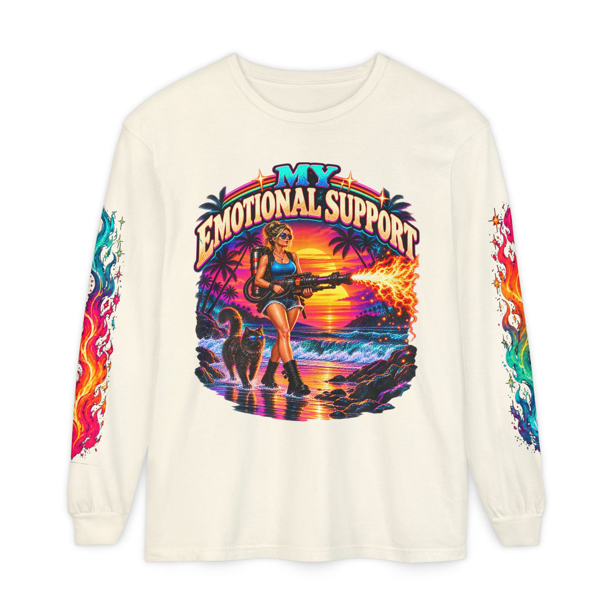 My Emotional Support Long Sleeve Shirt | This Should Help Graphic Tee | Unisex Comfort Colors