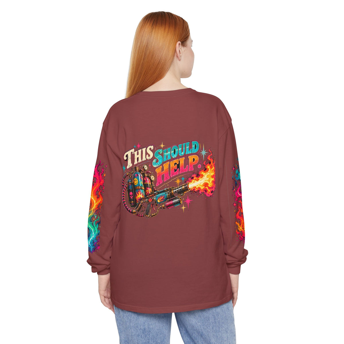 My Emotional Support Long Sleeve Shirt | This Should Help Graphic Tee | Unisex Comfort Colors