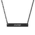 SAVAGE Engraved Bar Necklace | Gothic Stainless Steel Jewelry | Wonderfully Savage
