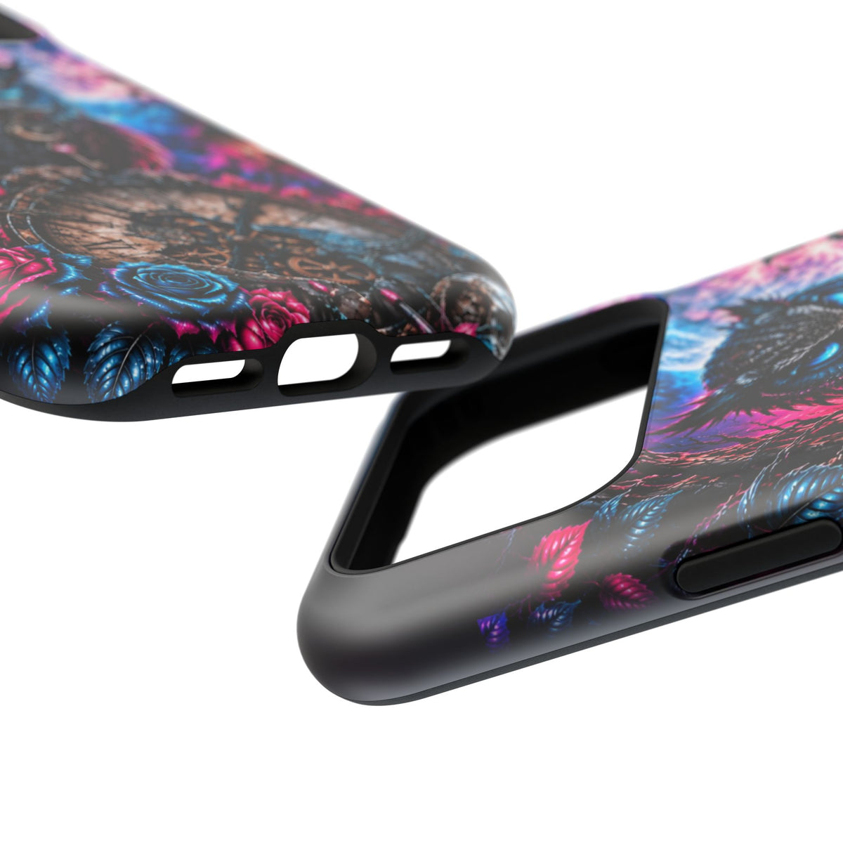 Mystical Owl Phone Case – Dark Fantasy Owl & Roses Magnetic Case for iPhone & Samsung Galaxy