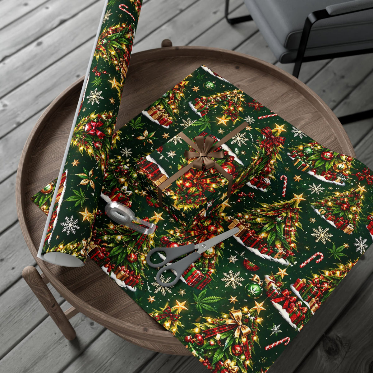 Hugs & Drugs Herb Christmas Tree Gift Wrap 🎄🌿