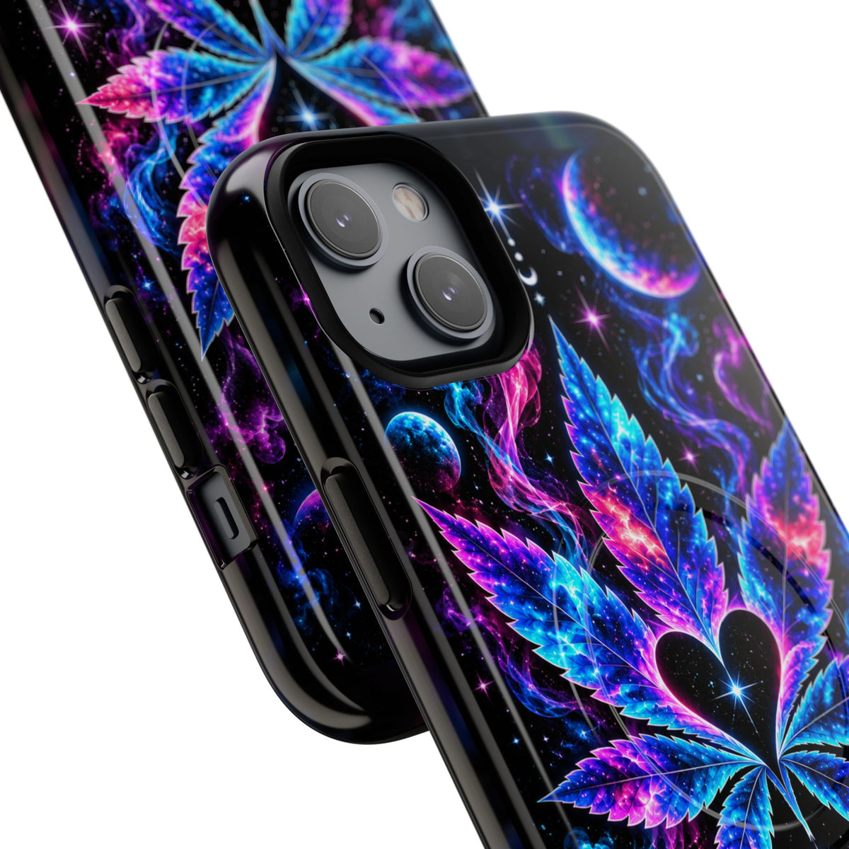 Hugs & Drugs Neon Butterfly Phone Case | Psychedelic Floral MagSafe Compatible Tough iPhone Case