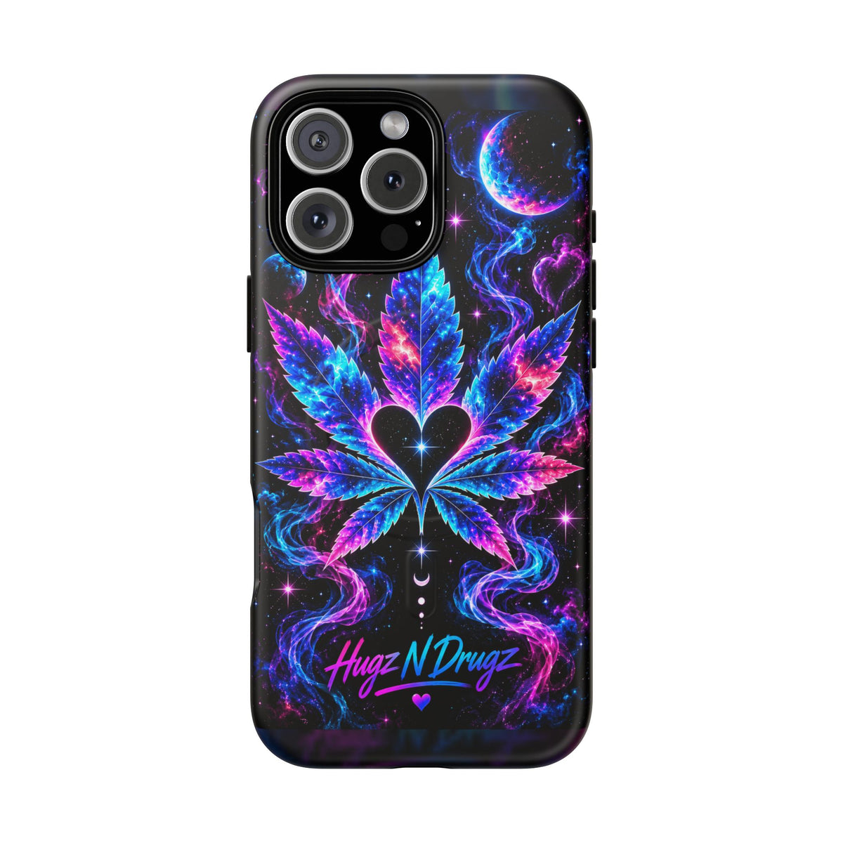 Hugs & Drugs Neon Butterfly Phone Case | Psychedelic Floral MagSafe Compatible Tough iPhone Case