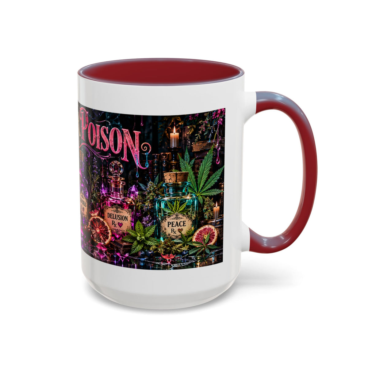 Pick Your Poison Coffee Mug | Gothic Apothecary & Psychedelic Mushroom Art | 11oz & 15oz