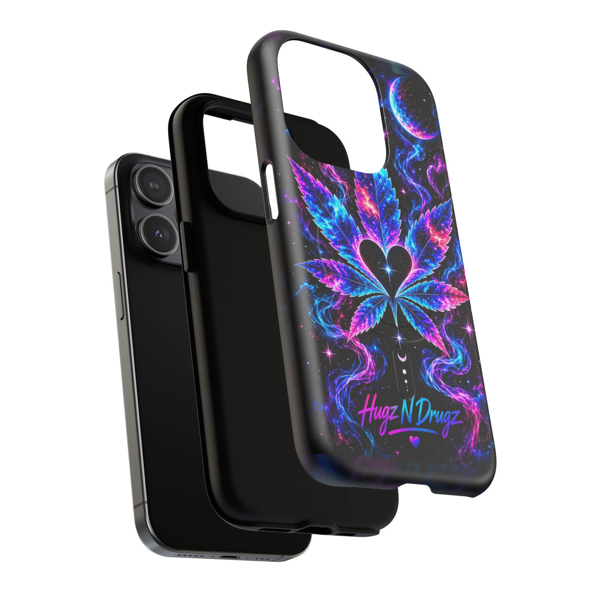 Hugs & Drugs Neon Butterfly Phone Case | Psychedelic Floral MagSafe Compatible Tough iPhone Case